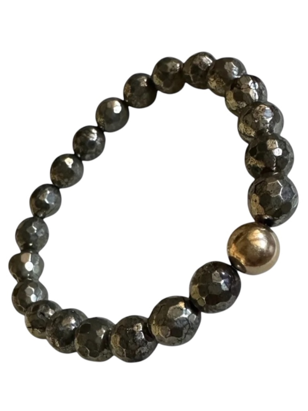 Classic Faceted Pyrite Beaded Bracelet 14k Gold Filled Minimalist Jewelry